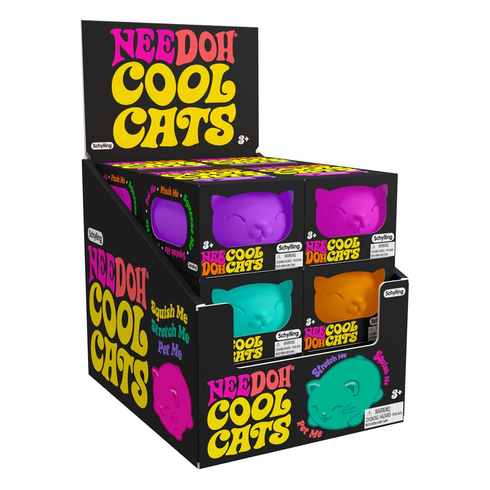 NeeDoh Cool Cats Squeeze Figures 11 cm Display 12