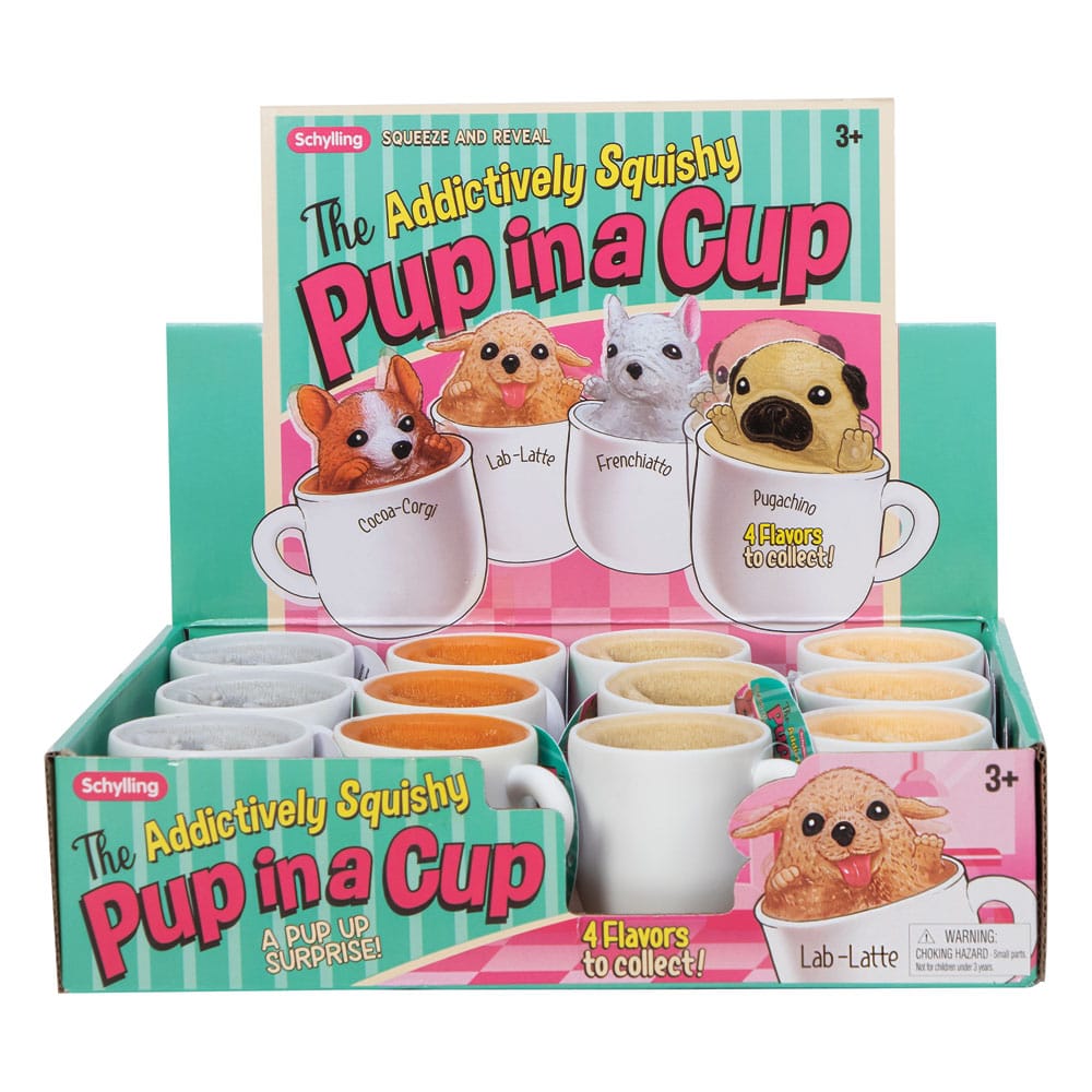 Pup in a Cup Squeeze Toy Figures Display 12