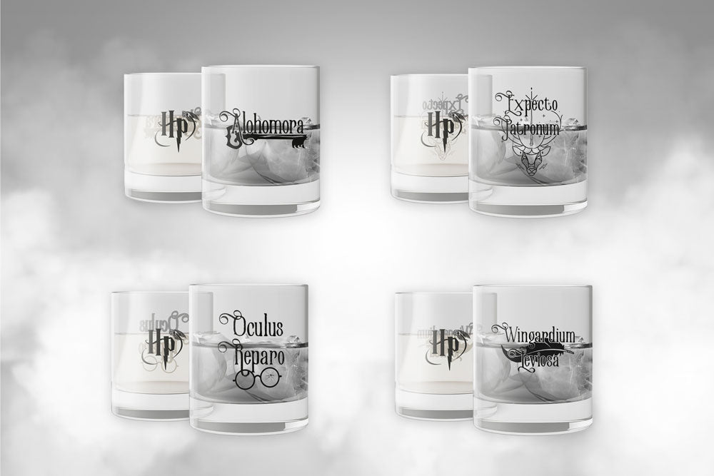 Harry Potter Spells Crystal Glasses Set of 4