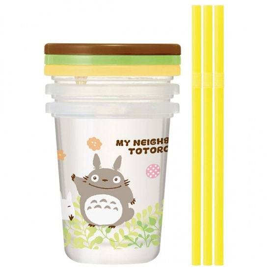 Studio Ghibli Totoro My Neighbor Totoro Cup and Straw Set 3 Pack 320ml