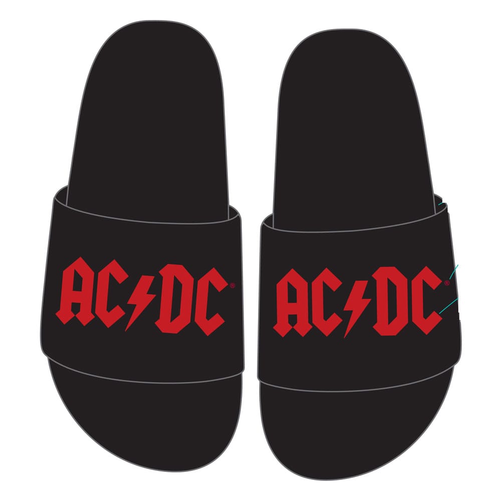 AC DC Logo AC DC Slippers