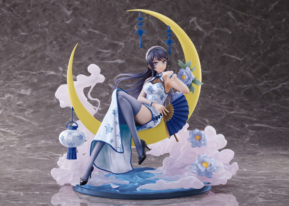 Rascal Does Not Dream of Bunny Girl Senpai Mai Sakurajima White Mandarin Dress Ver Rascal PVC Statue 1 to 7 Scale 25 cm