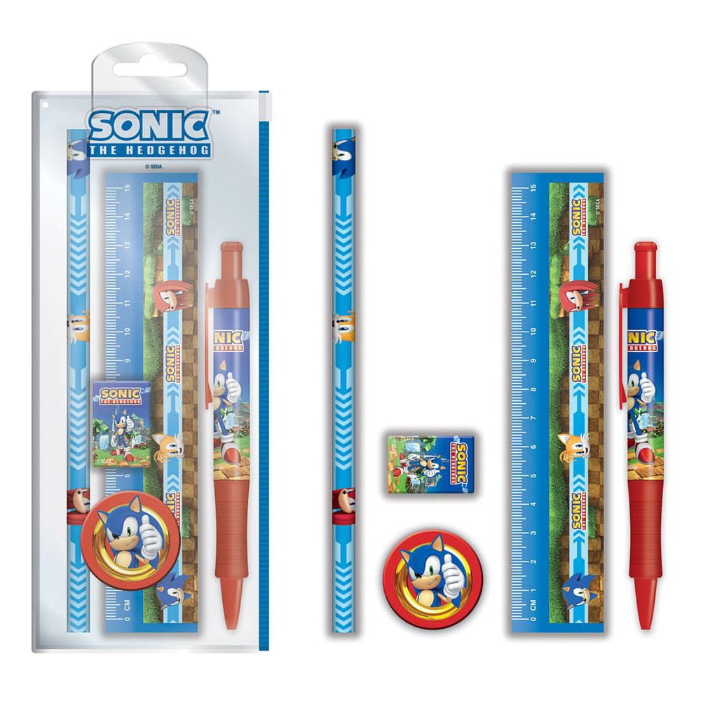 Sonic The Hedgehog Golden Rings 5 Piece Stationery Set