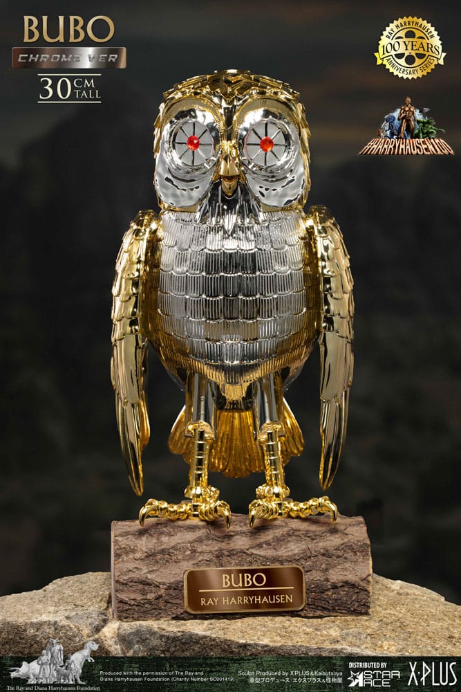 Ray Harryhausen Bubo the Mechanical Owl Chrome Version Soft Vinyl Statue 30 cm