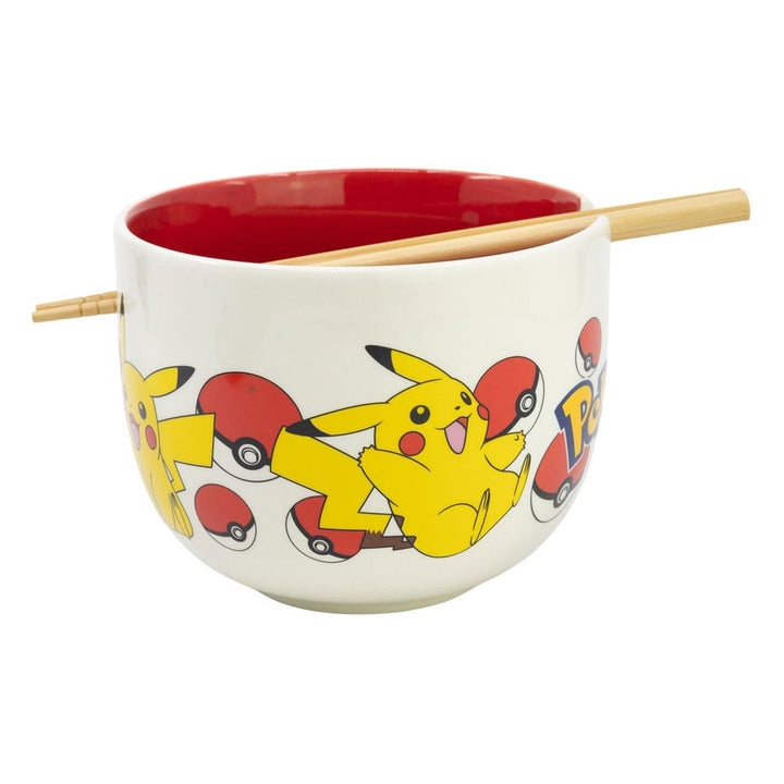 Pokemon Face Ramen Bowl with Chopsticks