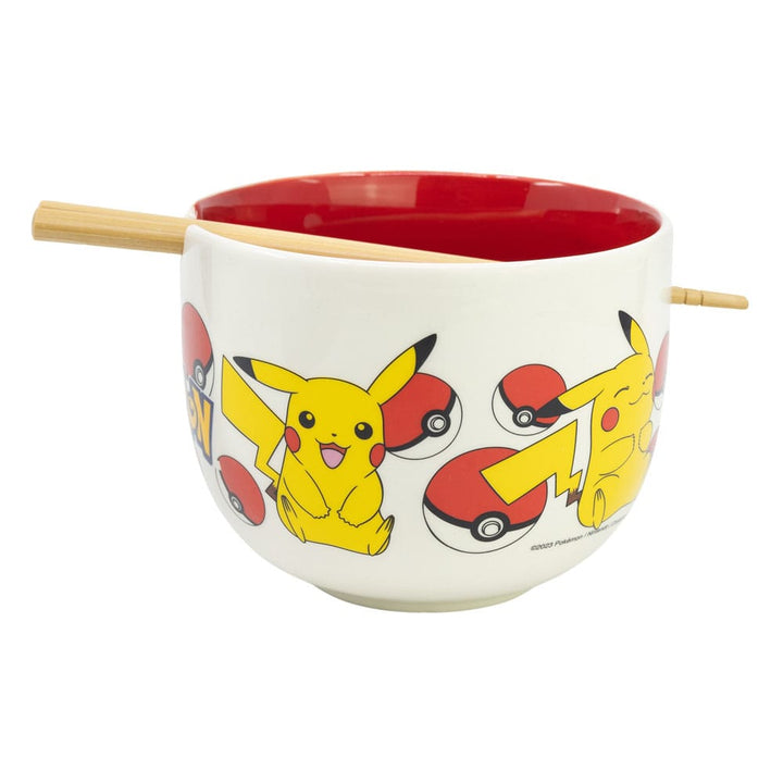Pokemon Face Ramen Bowl with Chopsticks