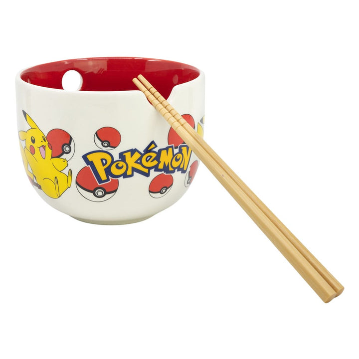 Pokemon Face Ramen Bowl with Chopsticks