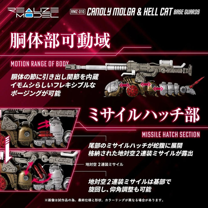 Zoids Canoly Molga & Hell Cat Model Kit 1/100 RMZ 010 Plastic Model Figure 2 Pack