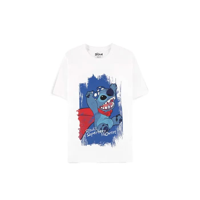 Lilo and Stitch Superhero White Cartoon T-Shirt Size XL