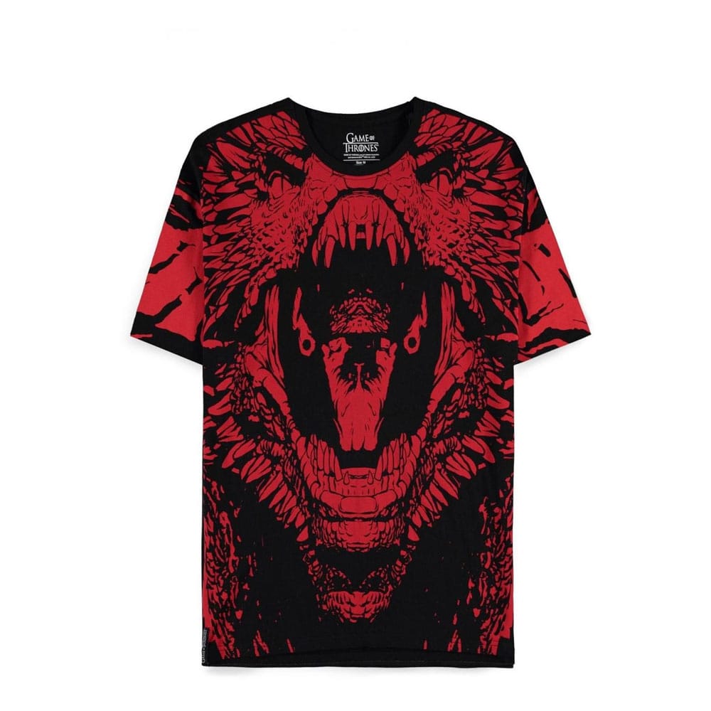 Game of Thrones Full Panel Dragon Print Game of Thrones House of the Dragon T Shirt Loose Fit Size M