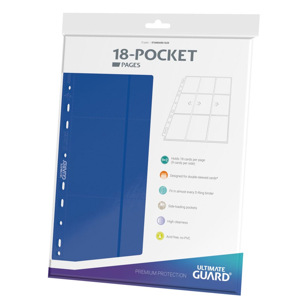 Ultimate Guard Eighteen Pocket Side Loading Pages Ten Pack Blue