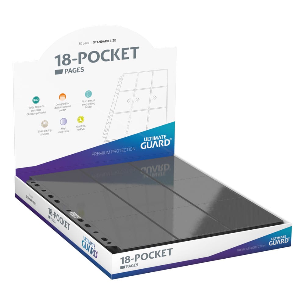 Ultimate Guard Eighteen Pocket Side Loading Pages Fifty Pack Grey
