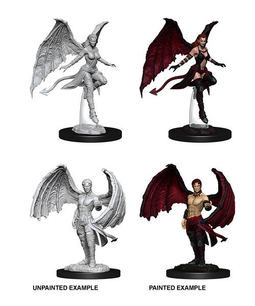 DND Succubus and Incubus Dungeons and Dragons Unpainted Miniatures Case of 6