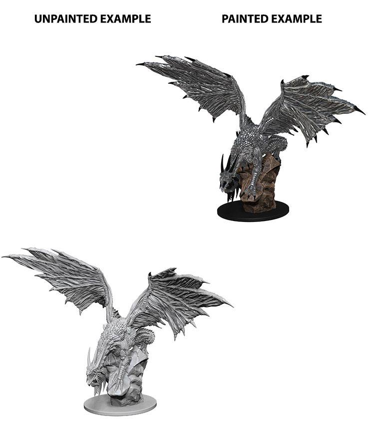 Pathfinder Battles Silver Dragon Deep Cuts Unpainted Miniature 6 Pack