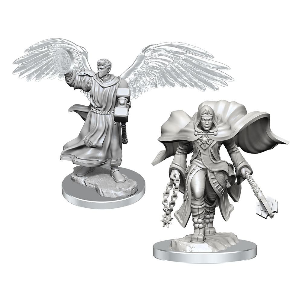 DND Aasimar Cleric Male Dungeons and Dragons Unpainted Miniatures 2 Pack