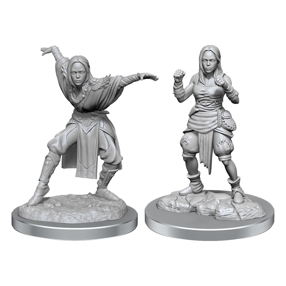 Pathfinder Battles Half Elf Monk Female Deep Cuts Unpainted Miniatures Two Pack Case Two