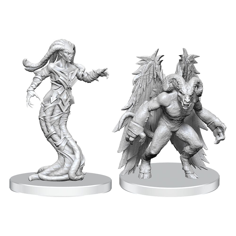 Pathfinder Gylou Handmaiden Devil and Ferrugon Rust Devil Deep Cuts Unpainted Miniature Figures