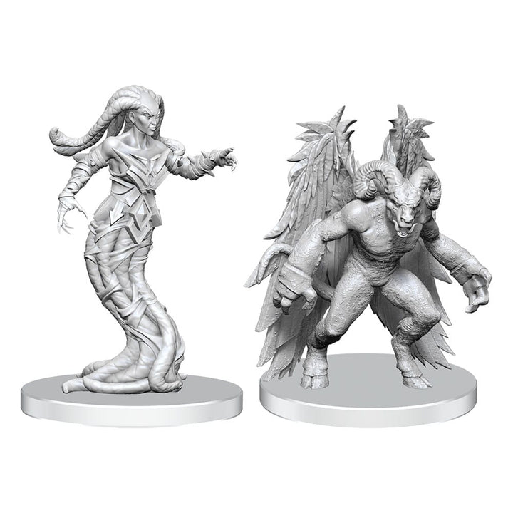 Pathfinder Gylou Handmaiden Devil and Ferrugon Rust Devil Deep Cuts Unpainted Miniature Figures