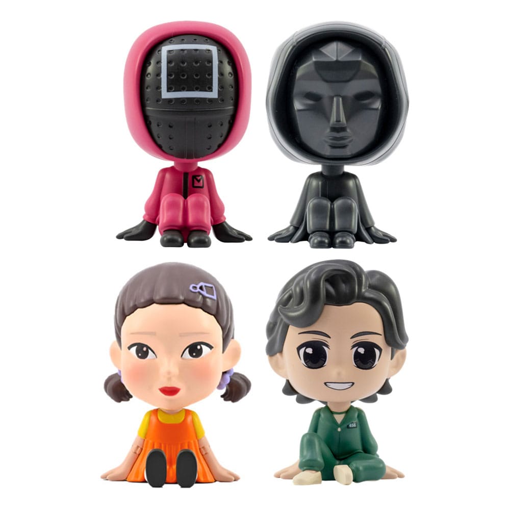 Squid Game Front Man Masked Soldier Bobble Hero Mini Figure Display 6 cm 12 Pack