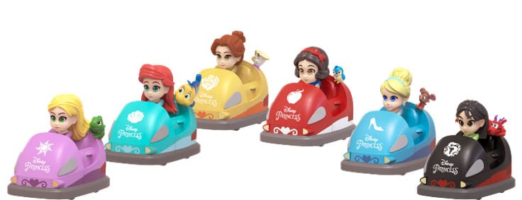 Disney Princess Zoom Hero Pullback Vehicle with Figure Set of 12