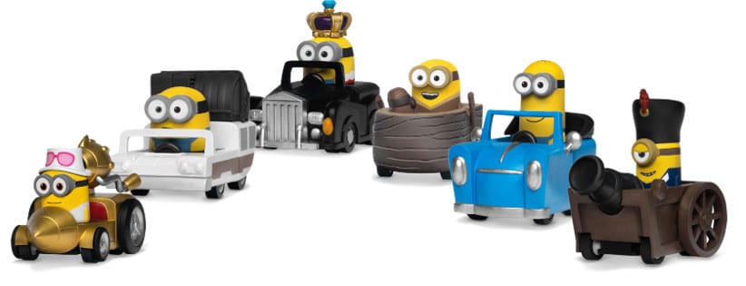 Minions Zoom Hero Pullback Vehicle with Figure Set of 12