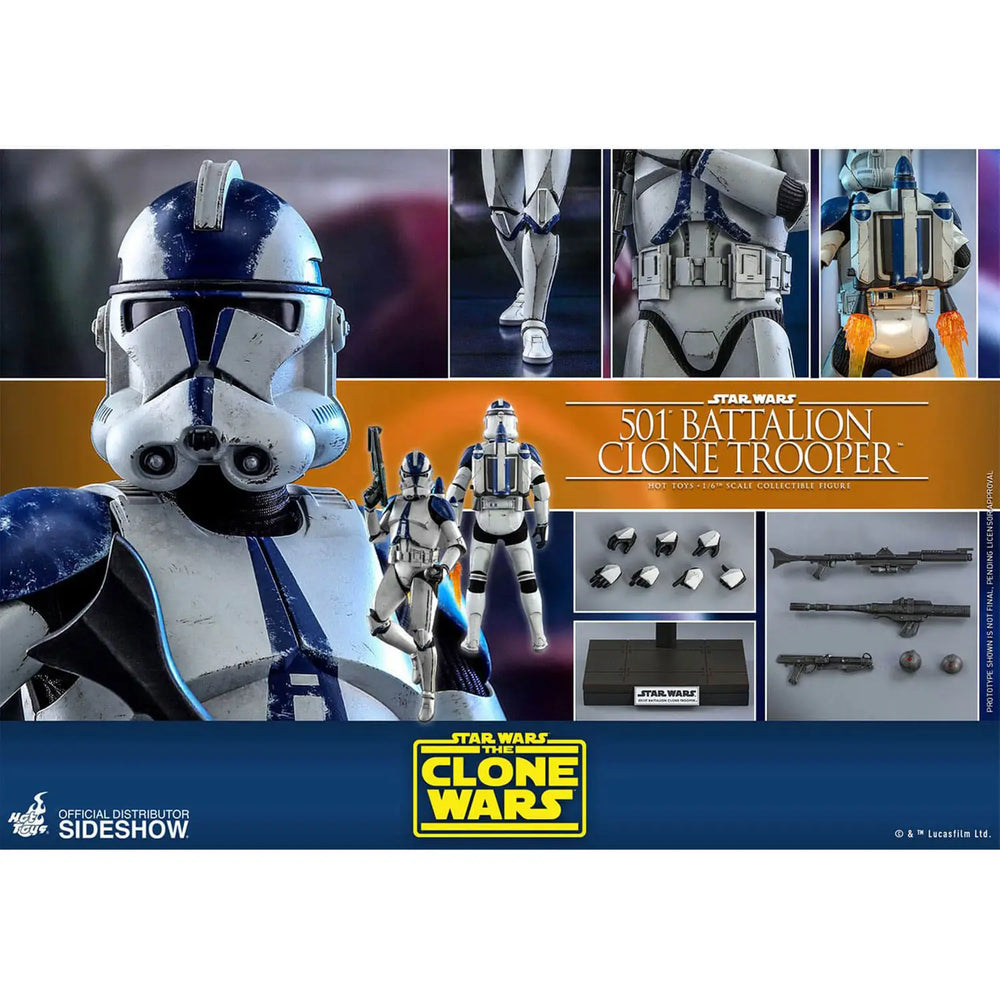 Hot Toys Star Wars The Clone Wars Action Figure 1/6 501st Battalion Clone Trooper, Infinity Collectables