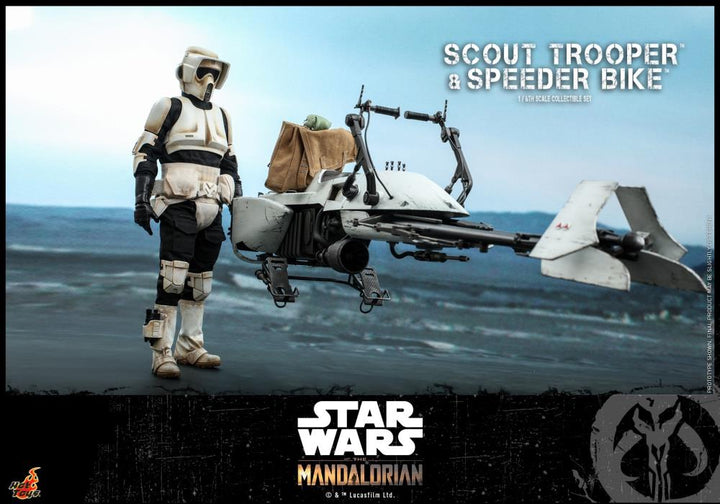 Hot Toys Star Wars The Mandalorian 1/6 Scout Trooper and Speeder Bike, Infinity Collectables