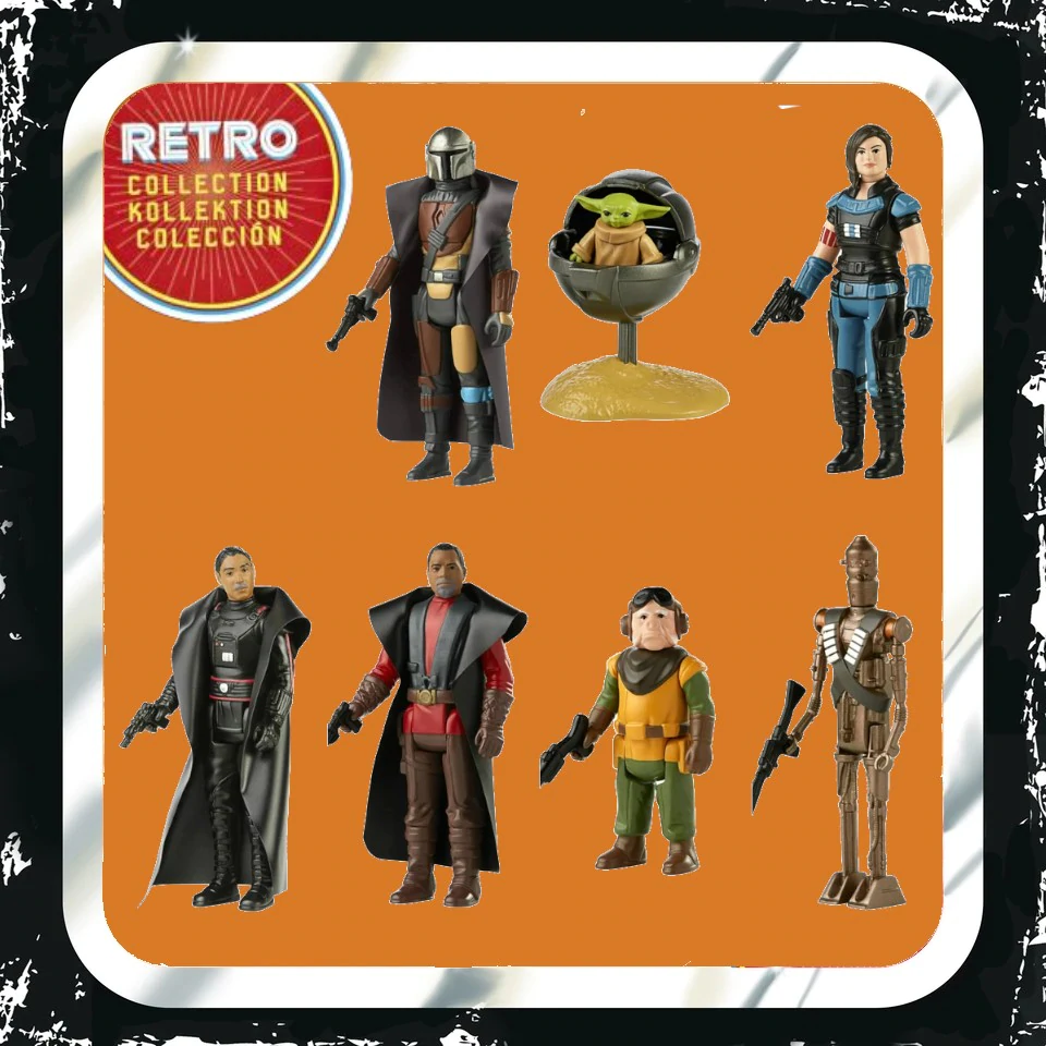 Star Wars The Retro Collection The Mandalorian Set of 7, Infinity Collectables