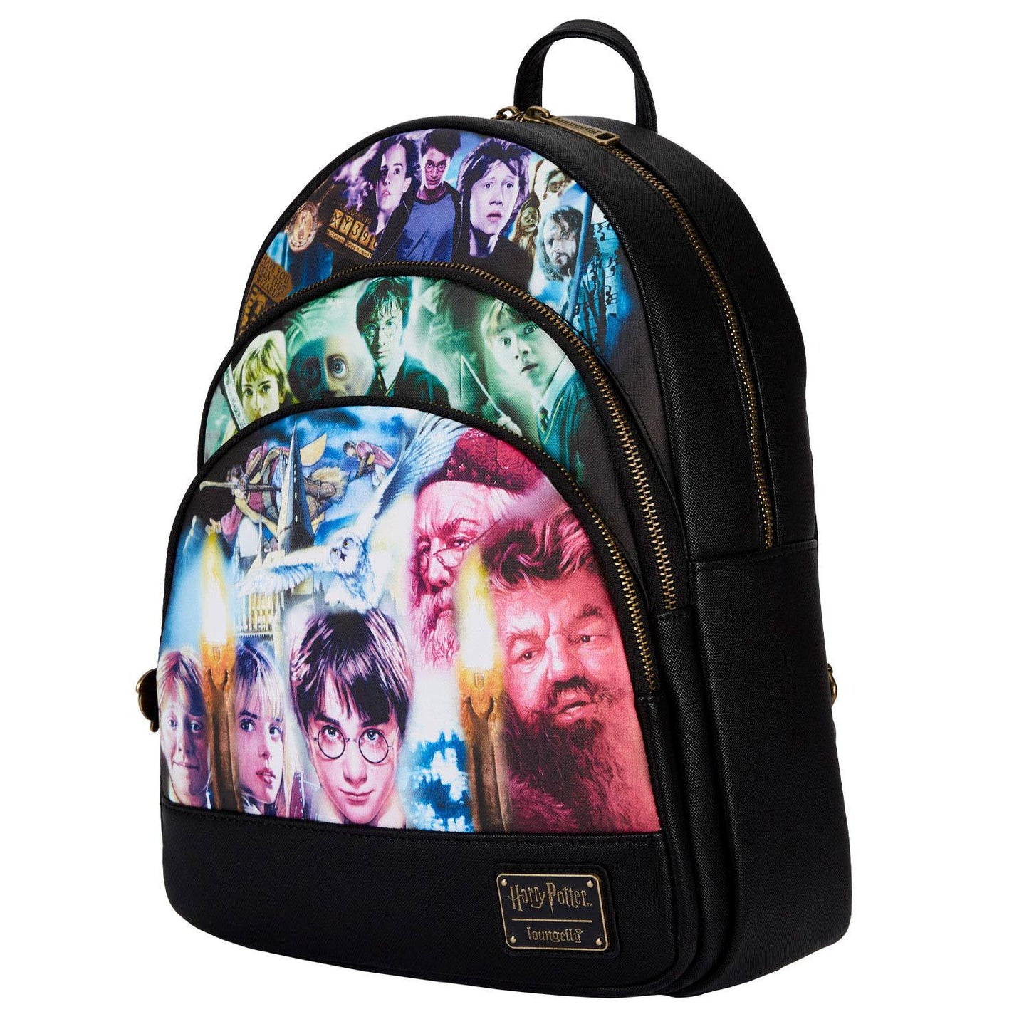 Loungefly Harry Potter Trilogy Triple Pocket Backpack, Infinity Collectables