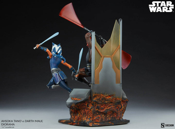 Sideshow Star Wars Ahsoka Tano Vs. Darth Maul Diorama, Infinity Collectables