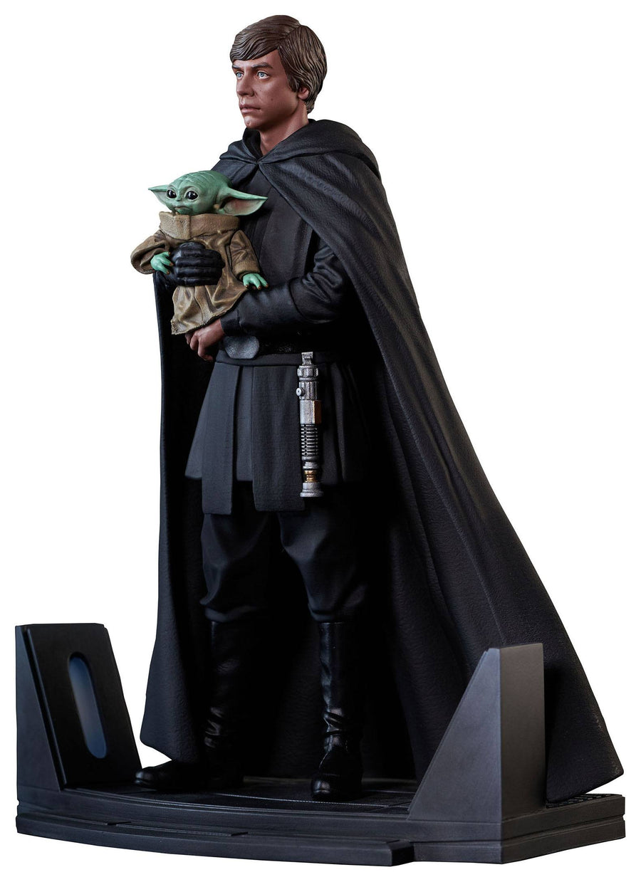 Gentle Giant The Mandalorian Premier Collection Statue Luke Skywalker & Grogu - Infinity Collectables