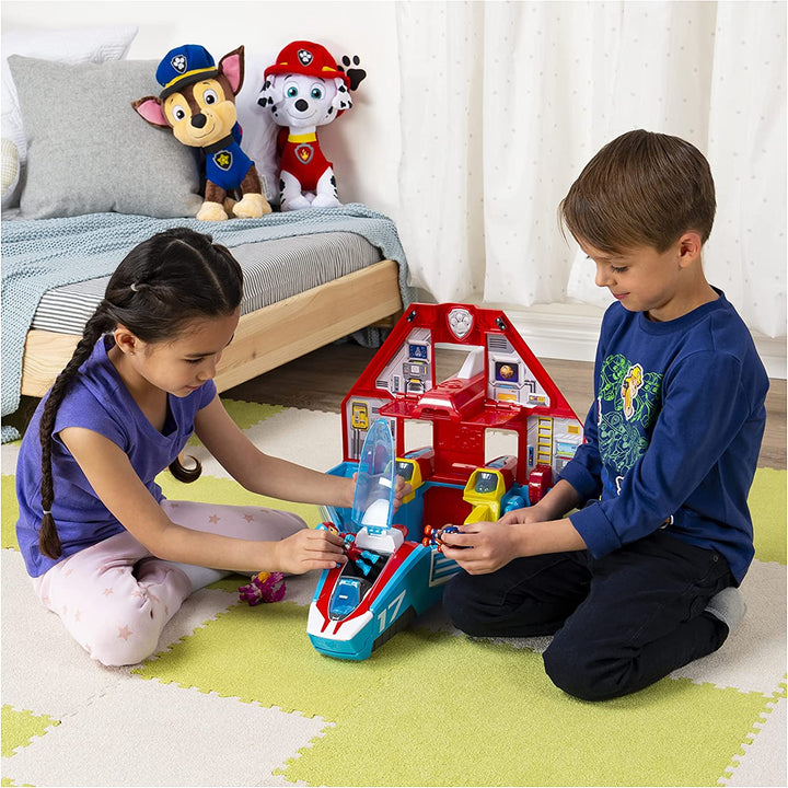 Paw Patrol  Super Paws 2-in-1 Transforming Mighty Pups Jet Command Center, Infinity Collectables