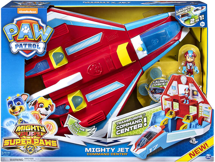 Paw Patrol  Super Paws 2-in-1 Transforming Mighty Pups Jet Command Center, Infinity Collectables