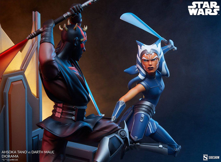 Sideshow Star Wars Ahsoka Tano Vs. Darth Maul Diorama, Infinity Collectables