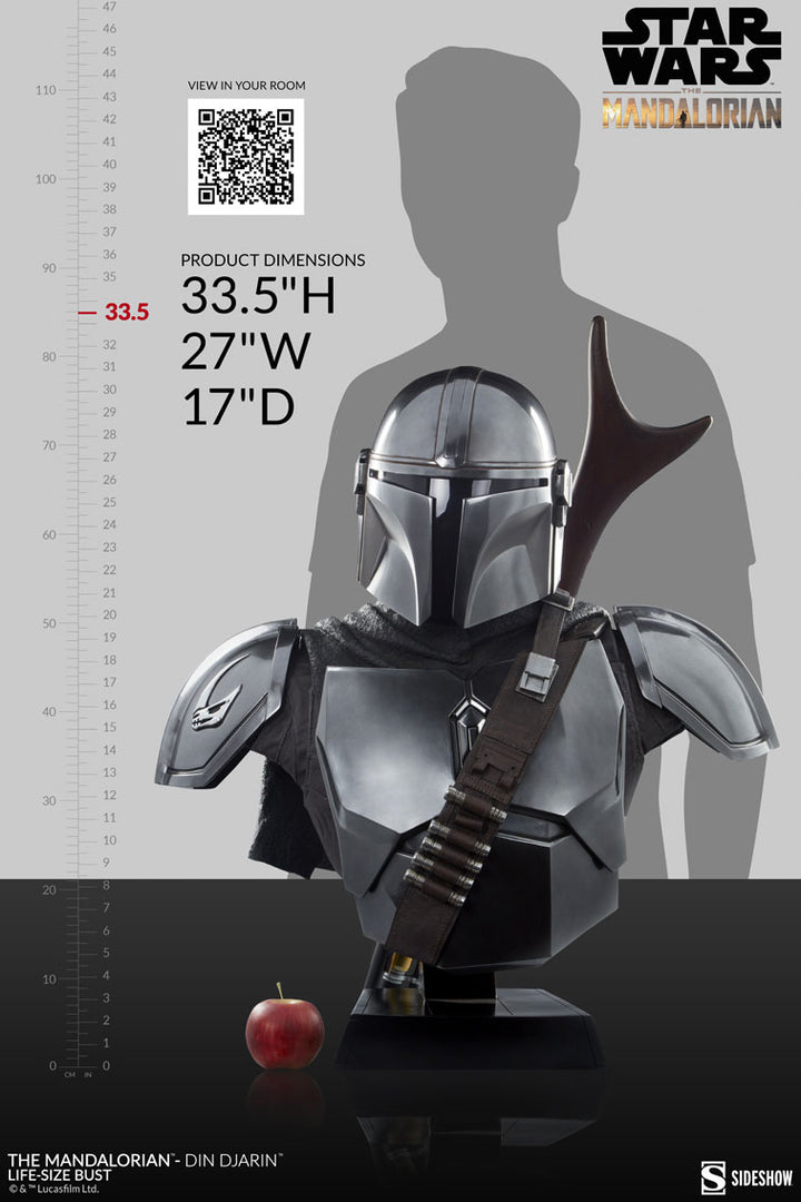 Sideshow The Mandalorian Din Djarin Life-Size Bust - Infinity Collectables