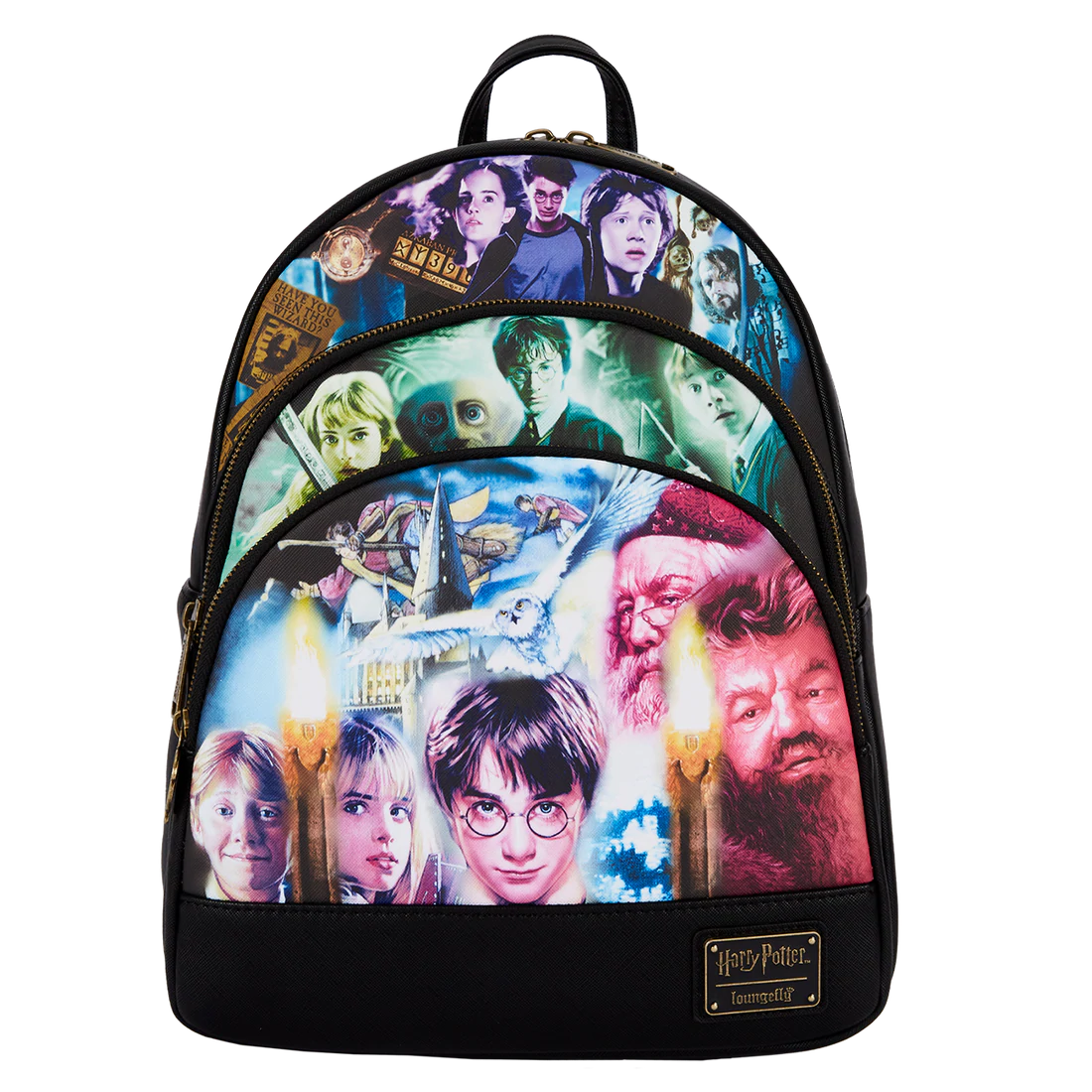 Loungefly Harry Potter Trilogy Triple Pocket Backpack, Infinity Collectables