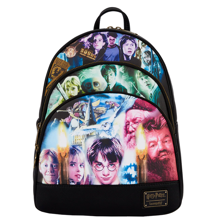 Loungefly Harry Potter Trilogy Triple Pocket Backpack, Infinity Collectables