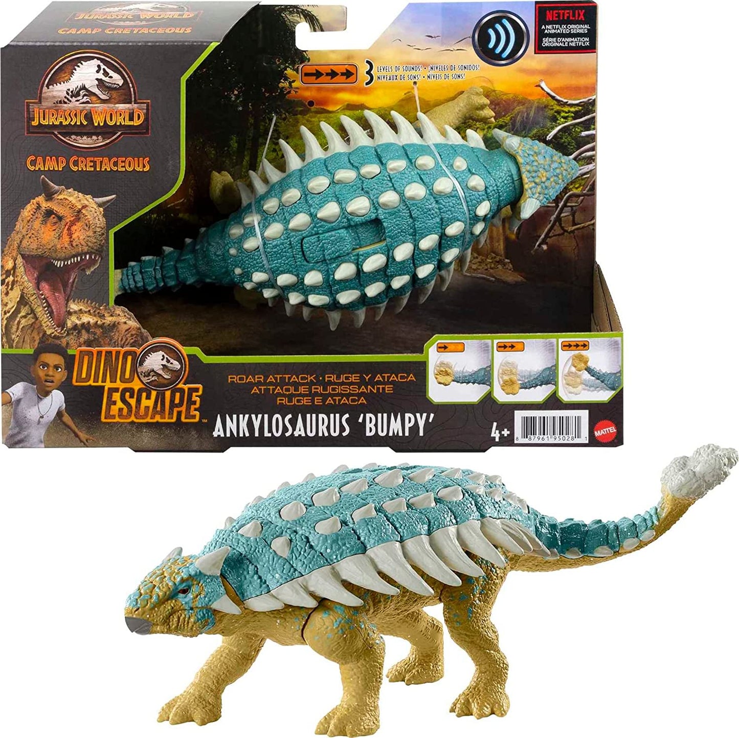 Jurassic World Roar Attack Ankylosaurus "Bumpy" Dinosaur Figure, Infinity Collectables