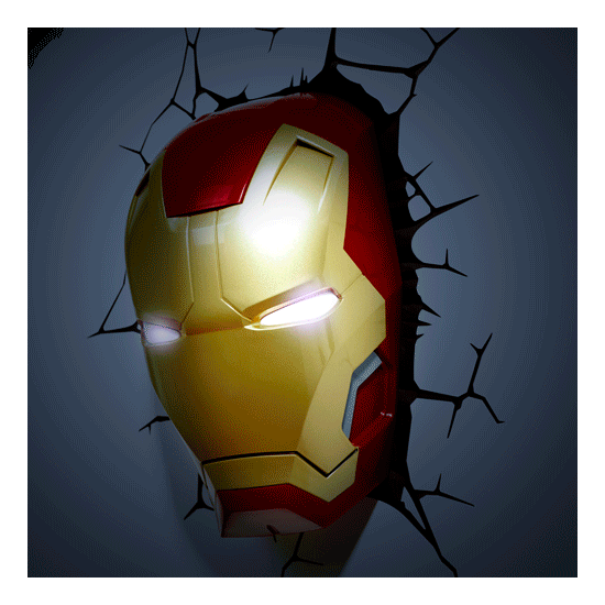 Marvel Iron Man Mask 3D Wall Light, Infinity Collectables