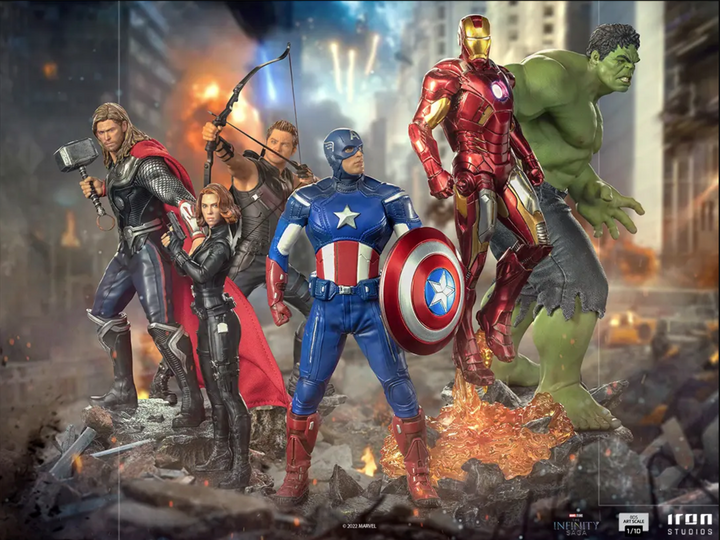 Iron Studios 1-10 Scale The Infinity Saga Battle of NY Complete Set, Infinity Collectables