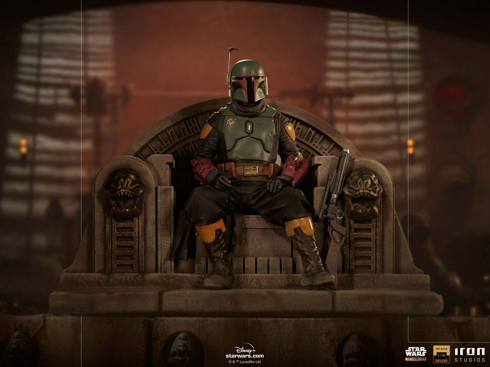 Iron Studios Star Wars The Mandalorian Art Scale Statue 1-10 Boba Fett on Throne, Infinity Collectables