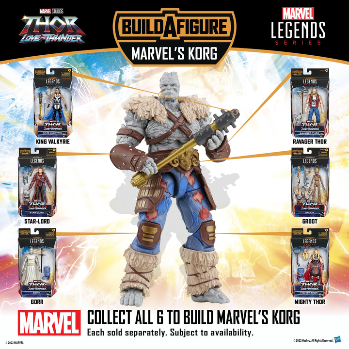 Marvel Legends Thor : Love and Thunder Korg BAF Complete Wave - Infinity Collectables