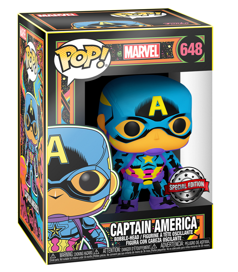 Marvel Black Light Captain America Funko Pop! Vinyl Figure