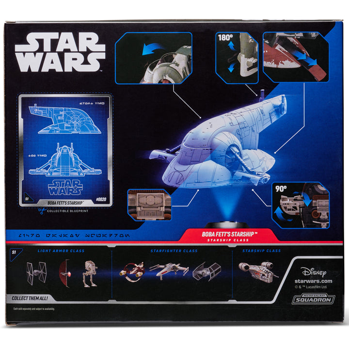Star Wars 7" Micro Galaxy Squadron - Boba Fett’s Starship Vehicle and Figures