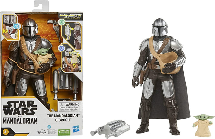 Star Wars: The Mandalorian 12" Electronic Action Figure - The Mandalorian and Grogu, Infinity Collectables