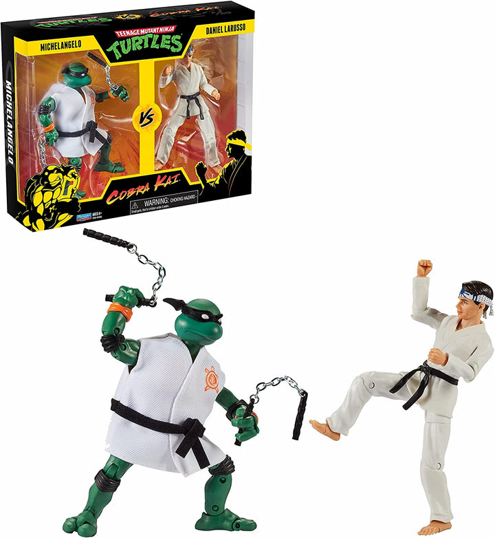 TMNT x Cobra Kai Michelangelo vs. Daniel LaRusso Two-Pack, Infinity Collectables
