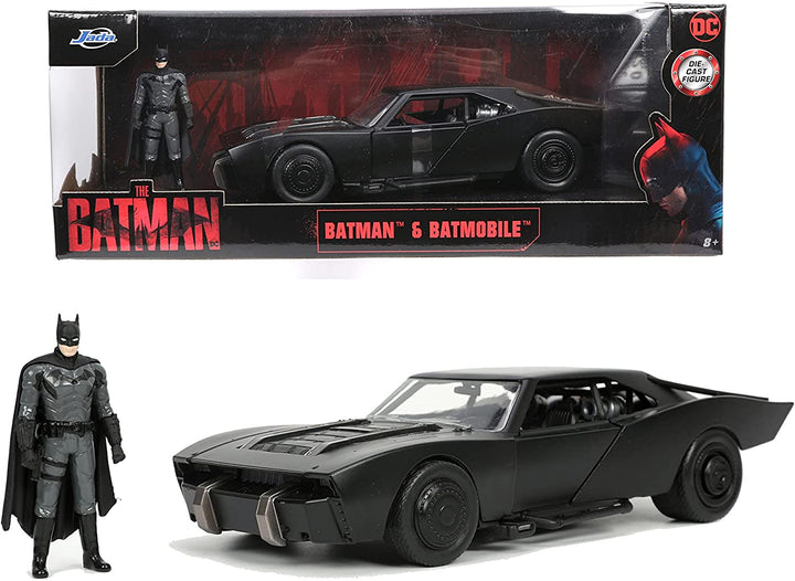 DC The Batman 1:24 Scale Die-Cast Metal Vehicle - Batman & Batmobile, Infinity Collectables