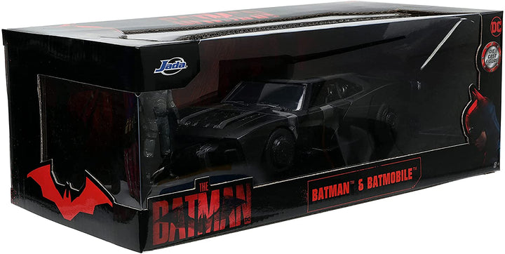 DC The Batman 1:24 Scale Die-Cast Metal Vehicle - Batman & Batmobile, Infinity Collectables