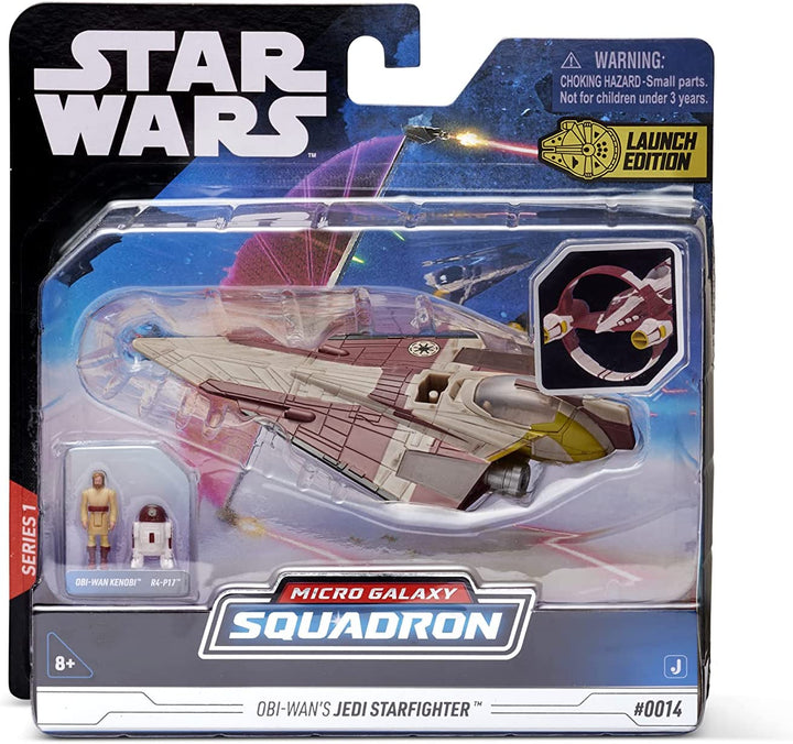 Star Wars 5" Micro Galaxy Squadron - Obi-Wan Kenobi’s Jedi Starfighter Vehicle and Figures
