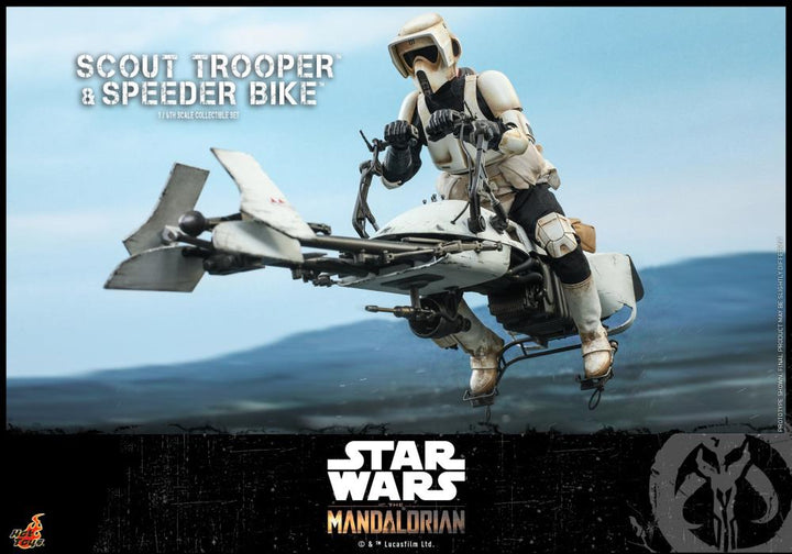 Hot Toys Star Wars The Mandalorian 1/6 Scout Trooper and Speeder Bike, Infinity Collectables